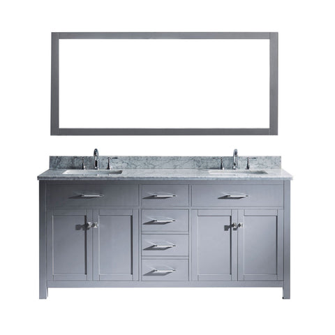 Image of 72" Double Bathroom Vanity MD-2072-WMSQ-GR