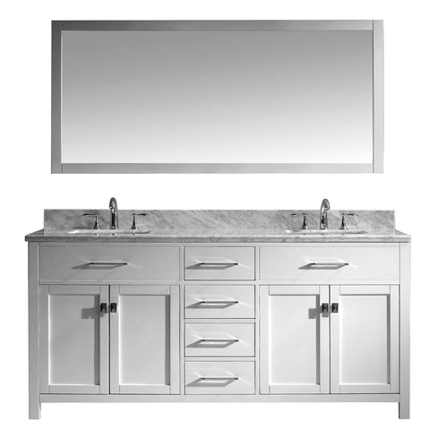 Image of 72" Double Bathroom Vanity MD-2072-WMSQ-WH