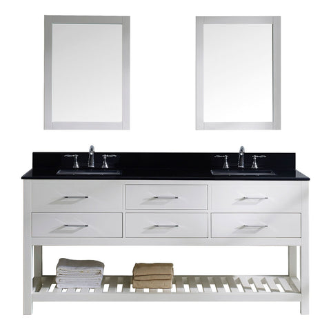 Image of 72" Double Bathroom Vanity MD-2272-BGSQ-WH