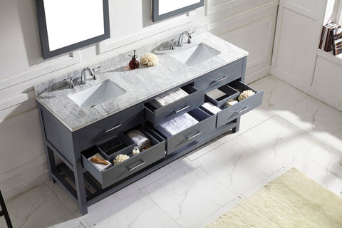 Image of 72" Double Bathroom Vanity MD-2272-WMSQ-ES