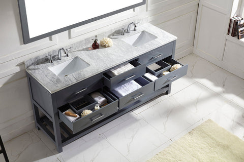 Image of 72" Double Bathroom Vanity MD-2272-WMSQ-ES