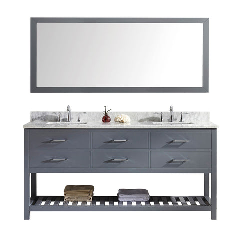 Image of 72" Double Bathroom Vanity MD-2272-WMSQ-GR-010