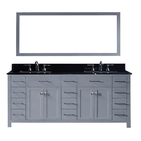 Image of 78" Double Bathroom Vanity MD-2178-BGSQ-GR