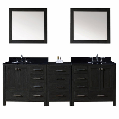 Image of 92" Double Bathroom Vanity in Zebra Grey KD-60090-BGRO-ZG