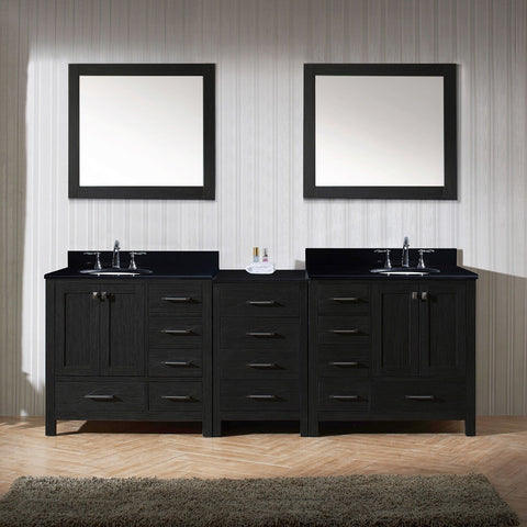 Image of 92" Double Bathroom Vanity in Zebra Grey KD-60090-BGRO-ZG