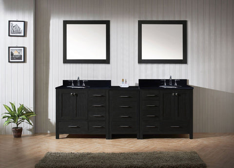 Image of 92" Double Bathroom Vanity in Zebra Grey KD-60090-BGRO-ZG