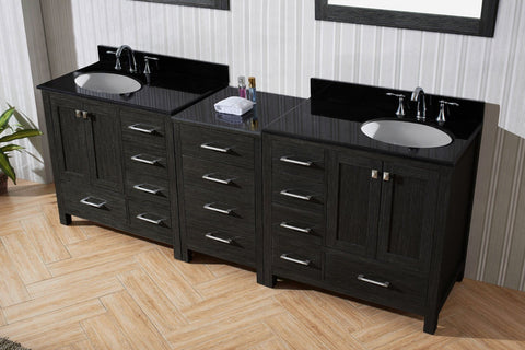 Image of 92" Double Bathroom Vanity in Zebra Grey KD-60090-BGRO-ZG
