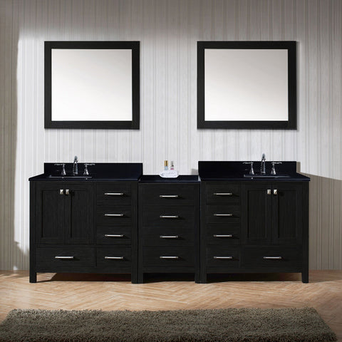 Image of 92" Double Bathroom Vanity in Zebra Grey KD-60090-BGRO-ZG