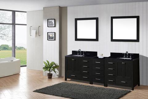 Image of 92" Double Bathroom Vanity in Zebra Grey KD-60090-BGRO-ZG
