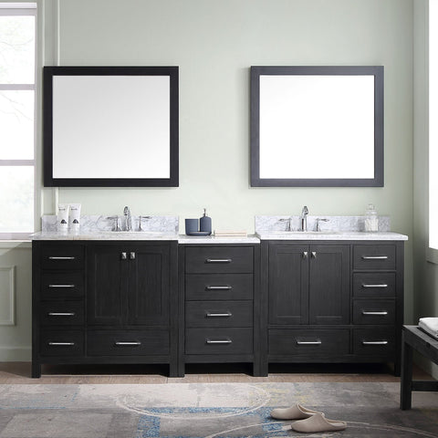 Image of 92" Double Bathroom Vanity in Zebra Grey KD-60090-BGRO-ZG
