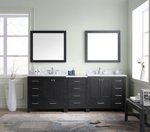Image of 92" Double Bathroom Vanity in Zebra Grey KD-60090-BGRO-ZG
