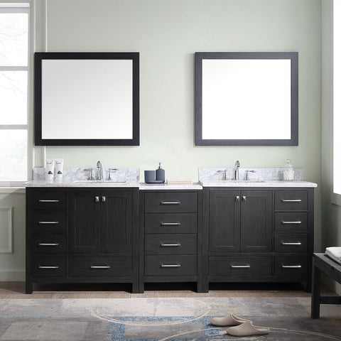 Image of 92" Double Bathroom Vanity in Zebra Grey KD-60090-BGRO-ZG