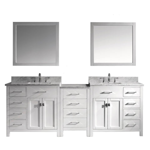 Image of 93" Double Bathroom Vanity MD-2193-WMSQ-WH