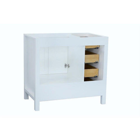 Image of Ariel Cambridge 36" White Transitional Vanity Base Cabinet A037S-R-BC-WHT