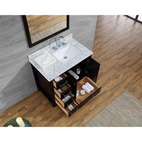 Image of Ariel Cambridge 37" Espresso Modern Rectangle Sink Bathroom Vanity A037S-R-CWR-ESP