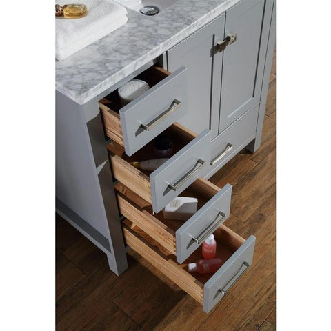 Image of Ariel Cambridge 37" Grey Modern Rectangle Sink Bathroom Vanity A037S-R-CWR-GRY