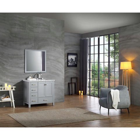 Image of Ariel Cambridge 37" Grey Modern Rectangle Sink Bathroom Vanity A037S-R-CWR-GRY