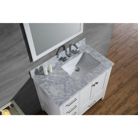 Image of Ariel Cambridge 37" White Modern Rectangle Sink Bathroom Vanity A037S-R-CWR-WHT