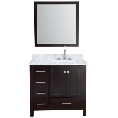 Image of Ariel Cambridge 37" Espresso Modern Rectangle Sink Bathroom Vanity A037S-R-CWR-ESP