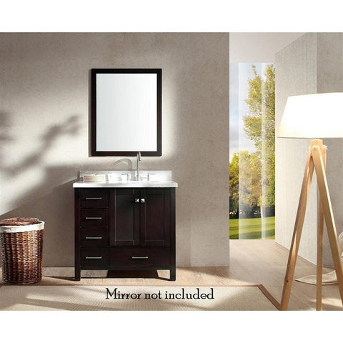 Image of Ariel Cambridge 37" Espresso Modern Single Oval Sink Bathroom Vanity A037S-R-VO-ESP