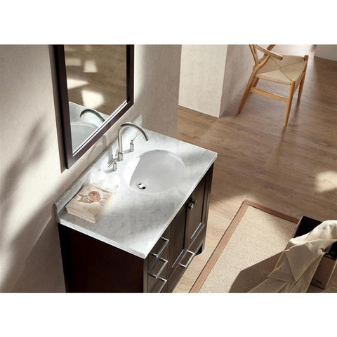 Image of Ariel Cambridge 37" Espresso Modern Single Oval Sink Bathroom Vanity A037S-R-VO-ESP