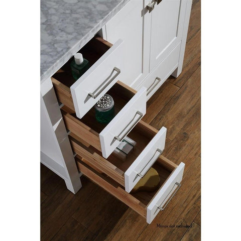 Image of Ariel Cambridge 37" White Modern Single Sink Bathroom Vanity A037SRCWRVOWHT