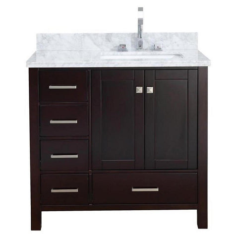 Image of Ariel Cambridge 37" Espresso Modern Single Sink Bathroom Vanity A037SRCWRVOESP