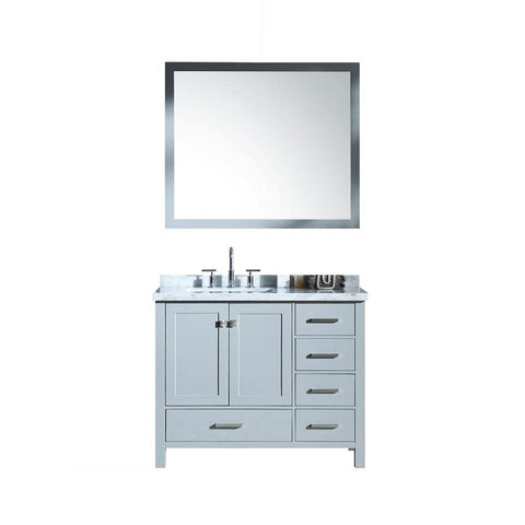 Image of Ariel Cambridge 43" White Modern Rectangle Sink Bathroom Vanity A043S-L-CWR-WHT