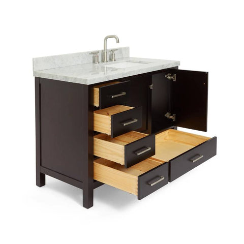 Image of Ariel Cambridge 43" Espresso Modern Rectangle Sink Bathroom Vanity Set A043S-R-CWR-ESP