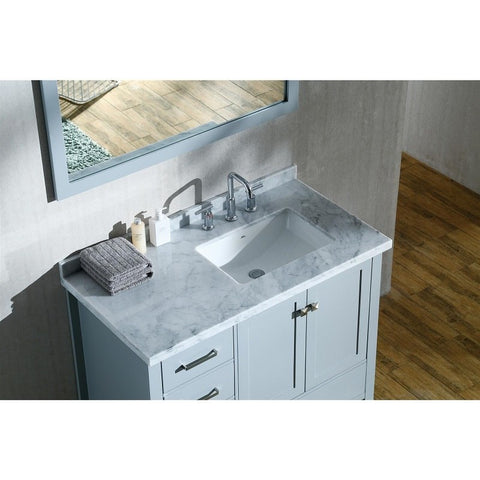 Image of Ariel Cambridge 43" White Modern Rectangle Sink Bathroom Vanity A043S-R-CWR-WHT