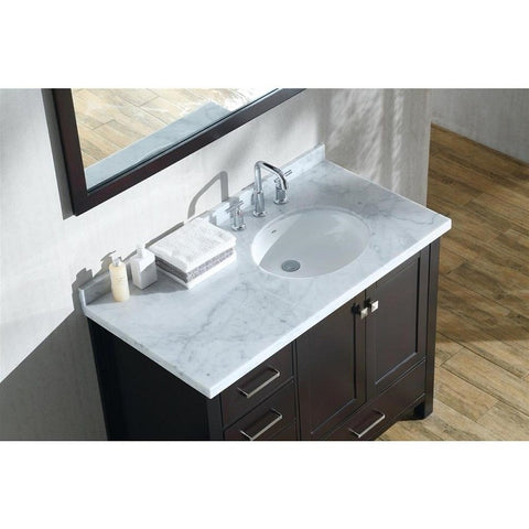 Image of Ariel Cambridge 43" Espresso Modern Oval Sink Bathroom Vanity Set A043S-R-ESP