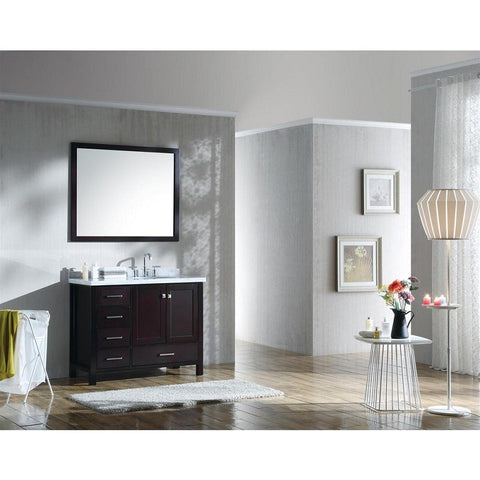 Image of Ariel Cambridge 43" Espresso Modern Oval Sink Bathroom Vanity A043S-R-VO-ESP