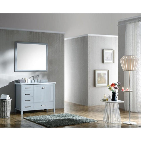 Image of Ariel Cambridge 43" Grey Modern Oval Sink Bathroom Vanity A043S-R-VO-GRY