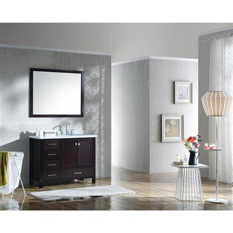 Image of Ariel Cambridge 43" Espresso Modern Rectangle Single Sink Bathroom Vanity A043SRCWRVOESP