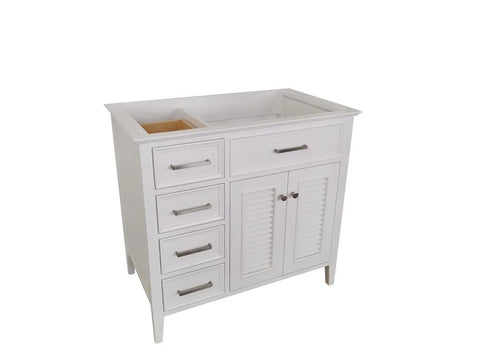 Image of Ariel Kensington 36" White Transitional Single Sink Base Cabinet D037S-R-BC-WHT