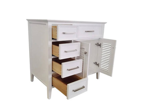 Image of Ariel Kensington 36" White Transitional Single Sink Base Cabinet D037S-R-BC-WHT