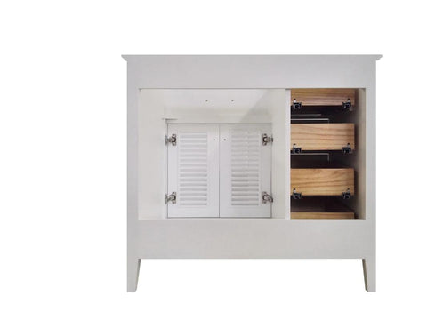 Image of Ariel Kensington 36" White Transitional Single Sink Base Cabinet D037S-R-BC-WHT