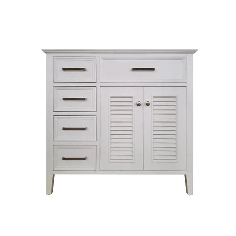 Image of Ariel Kensington 36" White Transitional Single Sink Base Cabinet D037S-R-BC-WHT