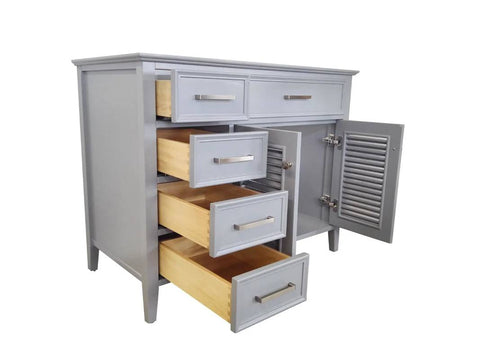 Image of Ariel Kensington 42" Grey Transitional Single Sink Base Cabinet D043S-R-BC-GRY