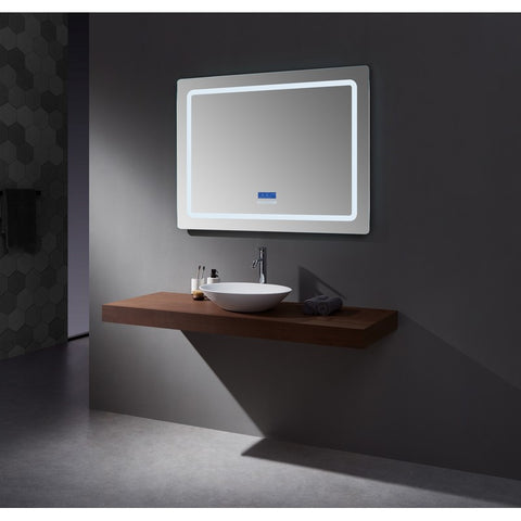 Image of Lexora Caldona 48" Wide x 36" Tall LED Mirror w/ Defogger | LC4836LEDM