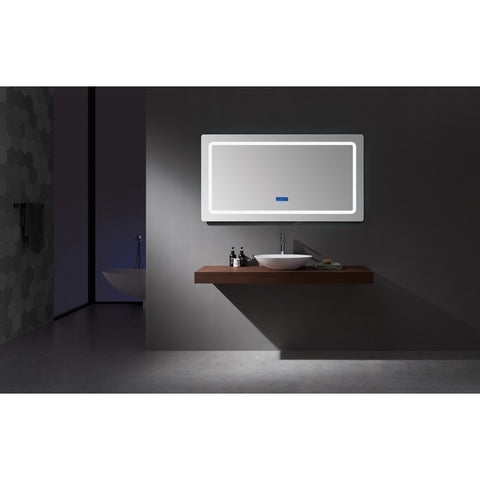 Image of Lexora Caldona 60" Wide x 32" Tall LED Mirror w/ Defogger | LC6032LEDM