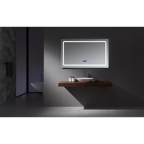 Image of Lexora Caldona 60" Wide x 36" Tall LED Mirror w/ Defogger | LC6036LEDM