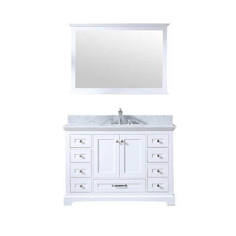 Image of Lexora Dukes White 48" Single Square Sink Vanity Set | LD342248SADSM46F