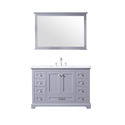 Image of Lexora Dukes Transitional Dark Grey 48" Single Square Sink Vanity Set | LD342248SBDSM46F