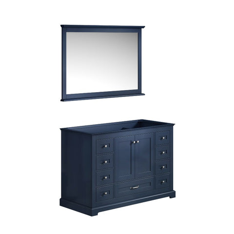 Image of Lexora Dukes Transitional Navy Blue 48" Single Sink Bathroom Vanity | LD342248SE00M46