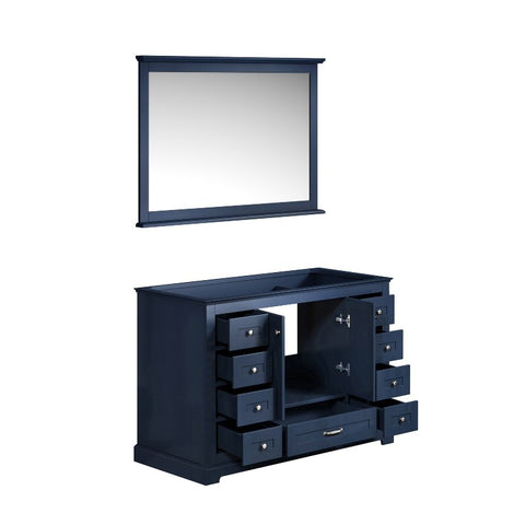 Image of Lexora Dukes Transitional Navy Blue 48" Single Sink Bathroom Vanity | LD342248SE00M46