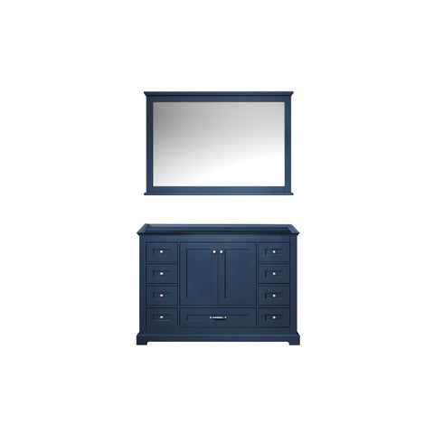 Image of Lexora Dukes Transitional Navy Blue 48" Single Sink Bathroom Vanity | LD342248SE00M46