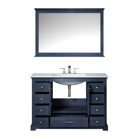 Image of Lexora Dukes Transitional Navy Blue 48" Single Sink Vanity Set | LD342248SEDSM46F
