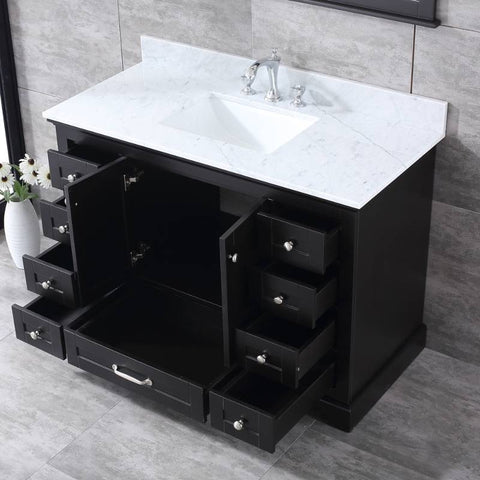 Image of Lexora Dukes Transitional Espresso 48" Single Sink Vanity Set | LD342248SGDSM46F