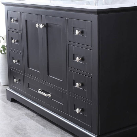 Image of Lexora Dukes Transitional Espresso 48" Single Sink Vanity Set | LD342248SGDSM46F